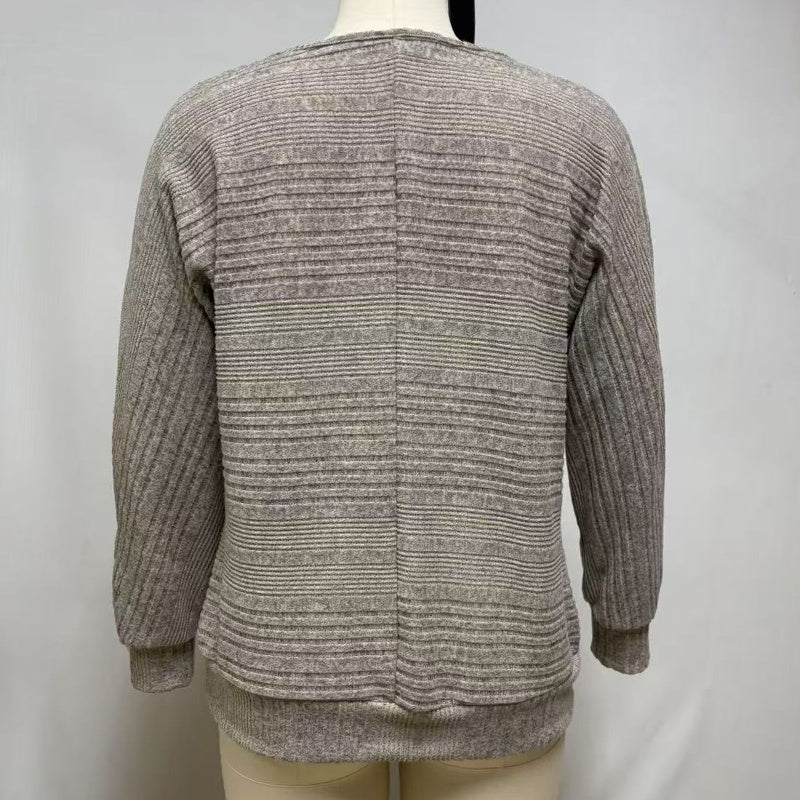 Women's Elegant Batwing Sleeve Half-Zip Top, Ribbed Texture Pullover For Casual To Formal Autumn Winter Wear