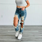 Women's High-Waist Jeans, Straight-Leg Ankle-Length Jeans In A Classic Style, Cotton Denim For All Seasons Forbidden Platform - Temu