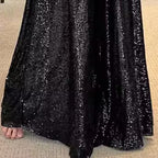 Women's Sequin Palazzo Pants Glitter Casual Loose Wide Leg Long Trouser