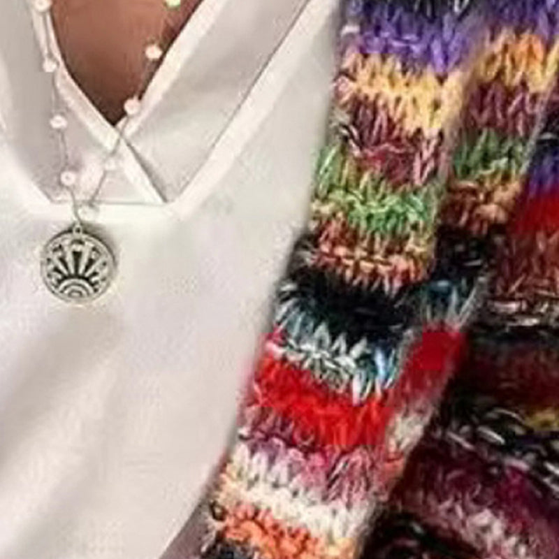 Women's Colorful Long Sleeve Cardigan Soft Boho Chic Knit Open Front Sweater For Spring And Fall Vacation