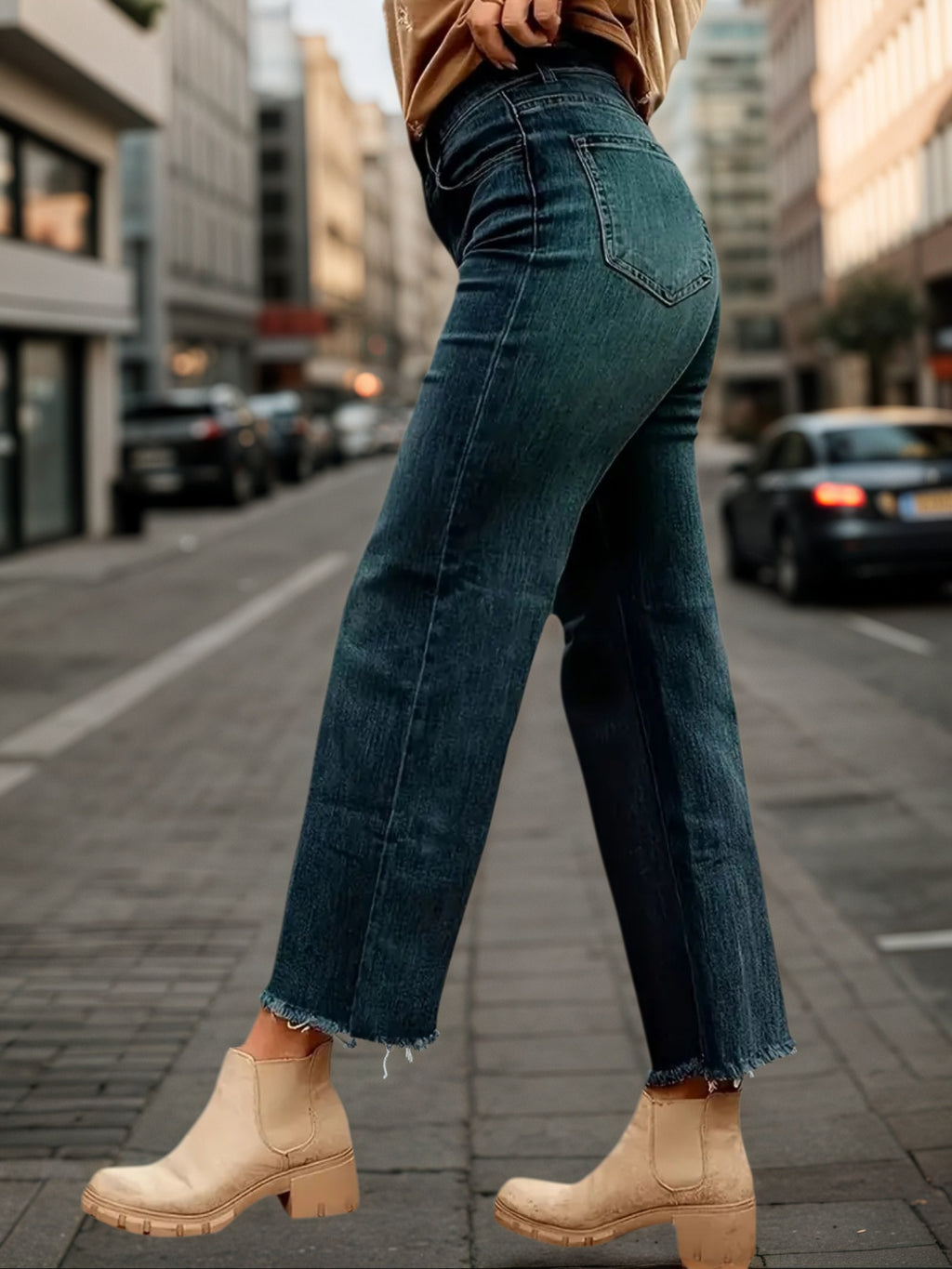 2025 Women's Denim Pants, Wide Leg Jeans, With Built-in Zipper Closure