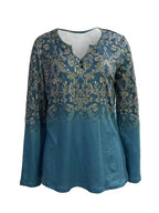 Autumn Winter New Fashion Print Long-sleeved Crewneck T-shirt