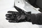 1Pair Unisex Black Leather Gloves Winter Warm Windproof High Quality Soft Gloves Outdoor Cycling Skiing Running Motorbike Gloves
