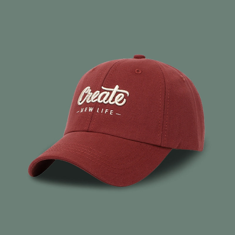 Korean Hat Women's All-match Face-looking Small Embroidered Letters