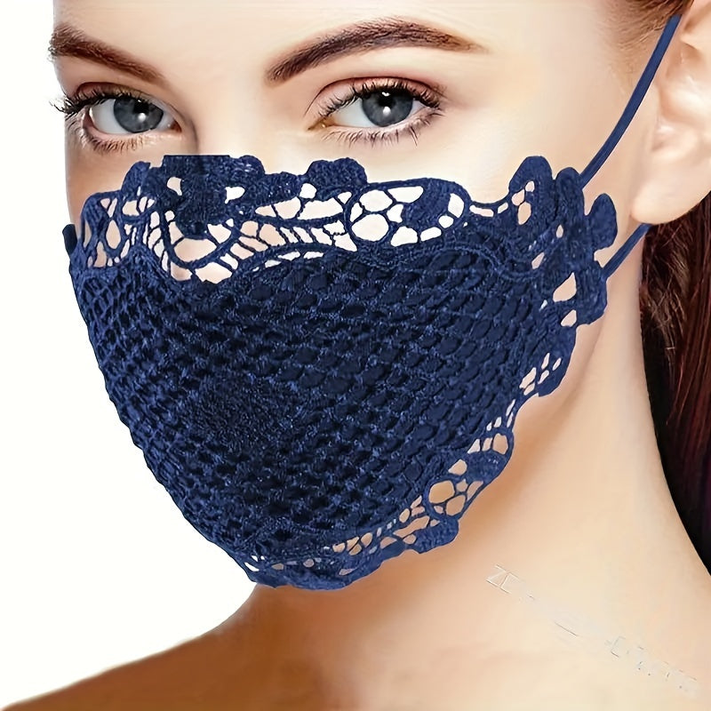 6PCS Sexy Lace Face Mask For Women- Adjustable Ear Loops- Cute, Sexy Washable And Reusable