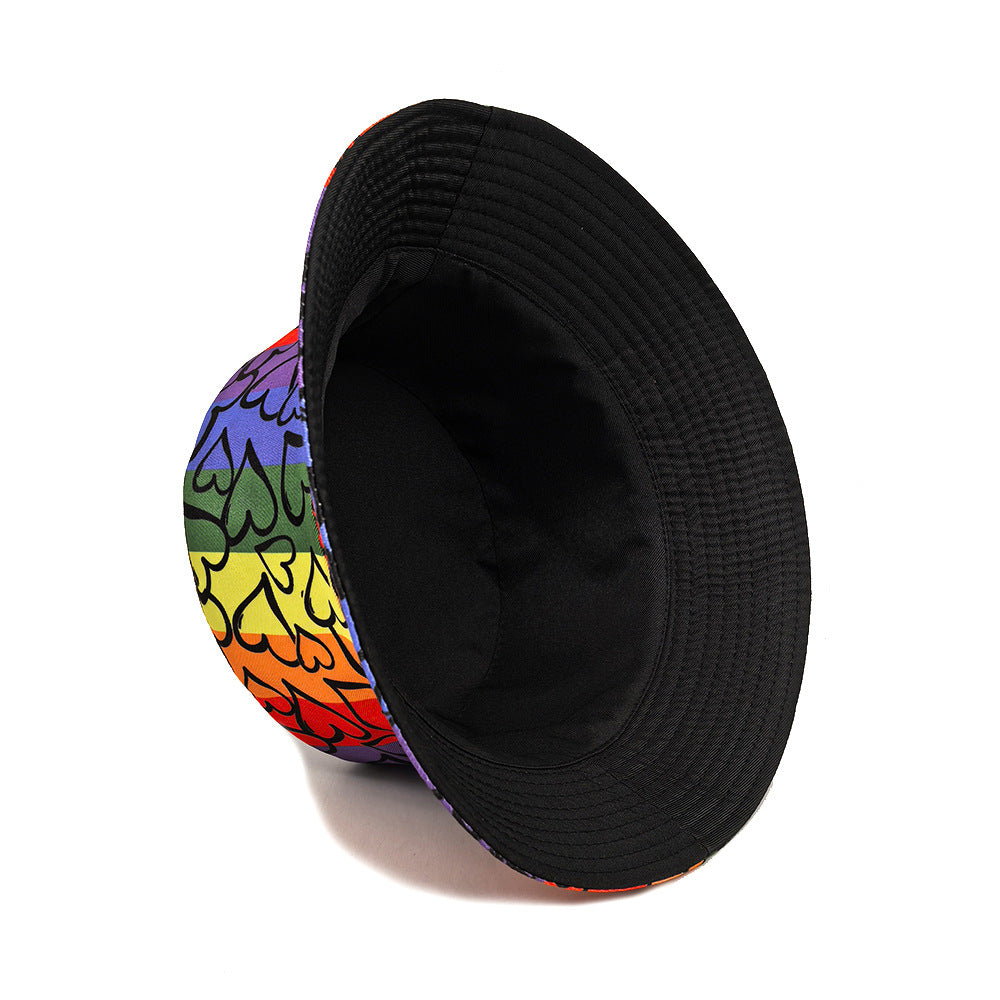 Love Color Matching Pattern Printing Bucket Hat