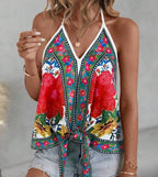 Open Shoulder Casual Vest With Front Placket