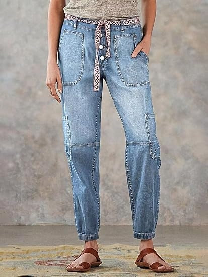 Women's High-Waist Lace-Up Jeans, Wide-Leg Full-Length Jeans With A Sexy Corset-Style Side Lacing, Statement Denim For Parties And Festivals.