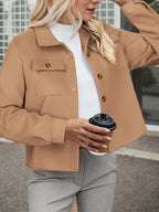 Women's Plus Size New Fashionable Flannel Short Jacket Fashion 2025 Autumn Top