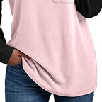 Women's Color Block Raglan Tee, Long Sleeve Crewneck Casual Top For Spring Fall