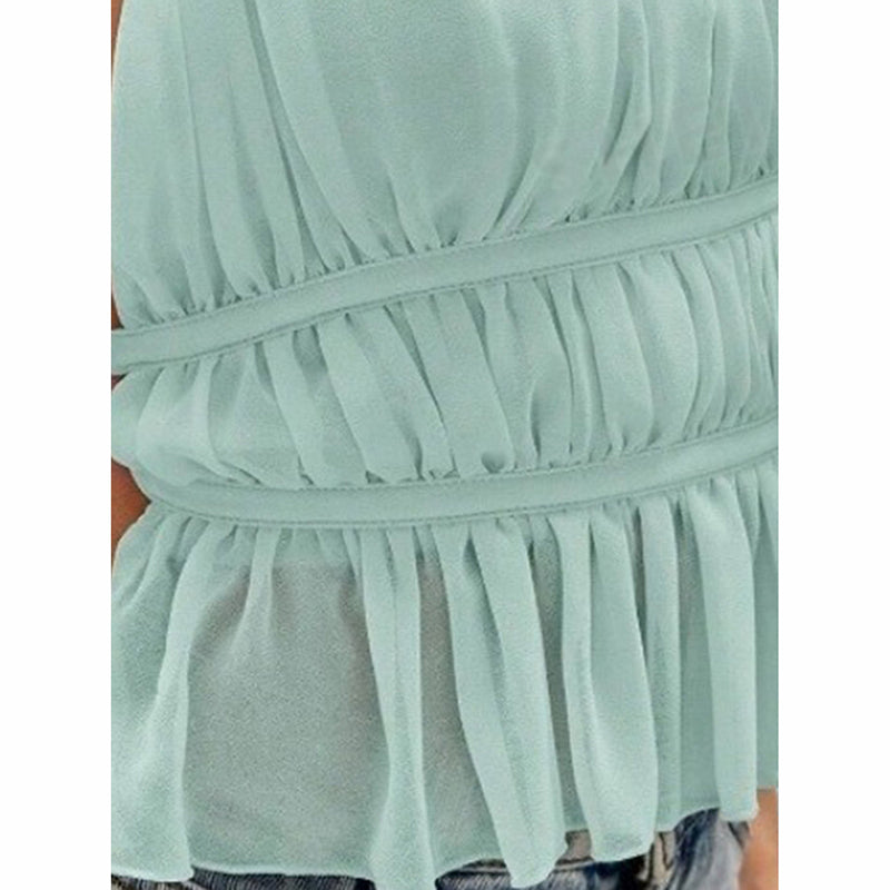 Women's Open Back Tops Sexy Halter Neck Tie Drawstring Backless Sleeveless Top