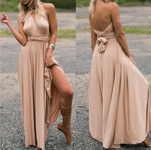 Women's Sexy Long Party Dress Club Floor-Length Summer Backless Bandage Maxi Dress Multiway Bridesmaids Boho Women Dress Vestidos