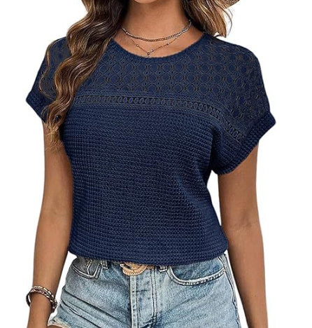 Women's Hollow Breathable All-match Short-sleeved T-shirt