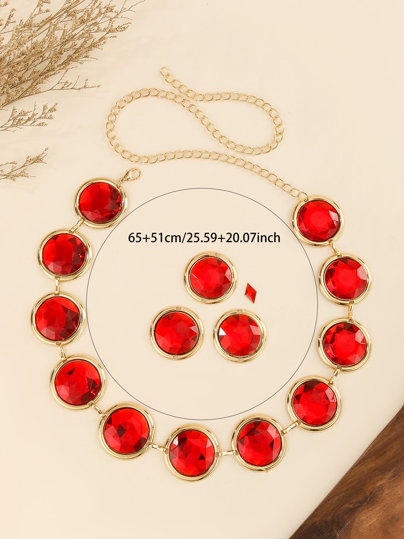 Women's Mirror Casual Decorative Corset Resin Crystal Ruby