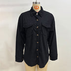 Women's Corduroy Shirt Jacket, Lapel Long Sleeve Button-Down Coat For Casual And Office Wear