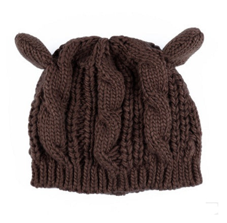 Autumn Winter Cat Ear Knit Beanie