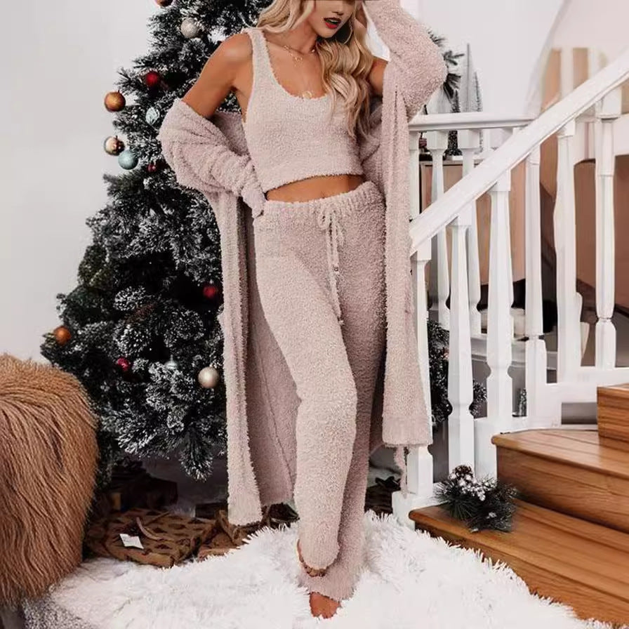 Elegant Cardigan Loose Casual Three-piece Suit Pack