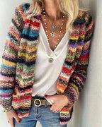 Faux Sweater-Effect Cardigan Jacket