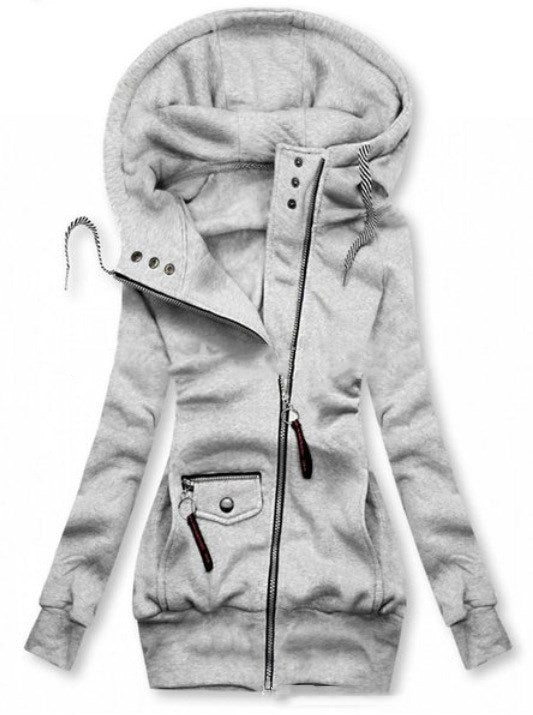 Stitched Drawstring Hooded Slim Fashion Jacket