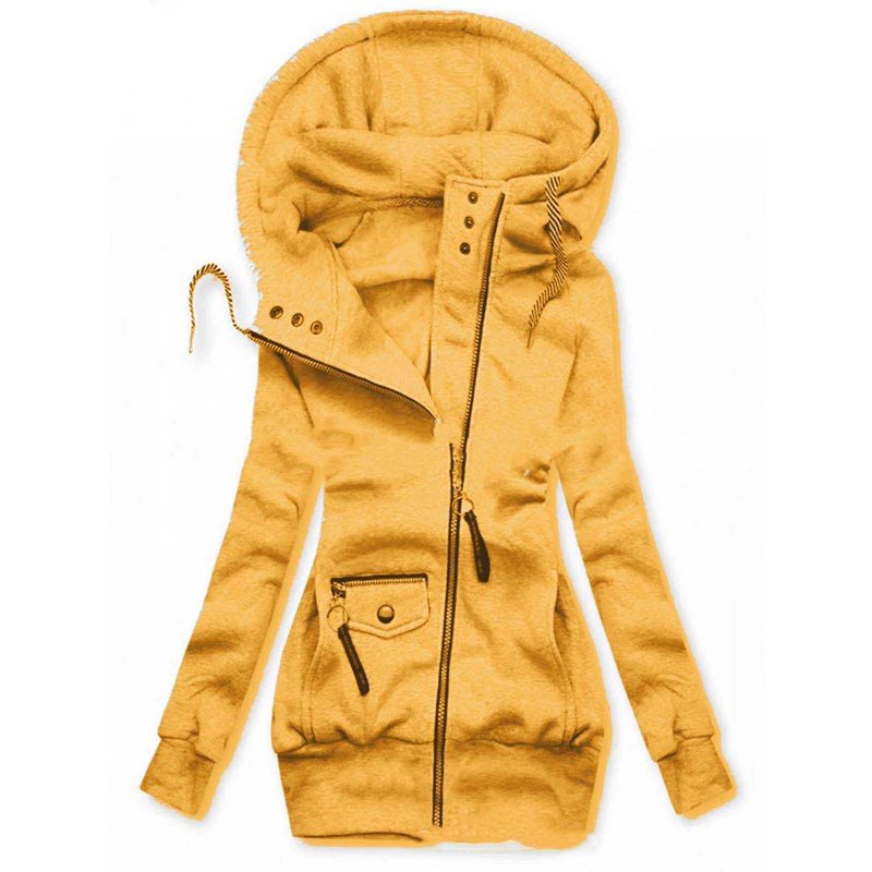 Stitched Drawstring Hooded Slim Fashion Jacket