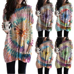Women's Printed Spiral Batwing Sleeve Sweatshirt