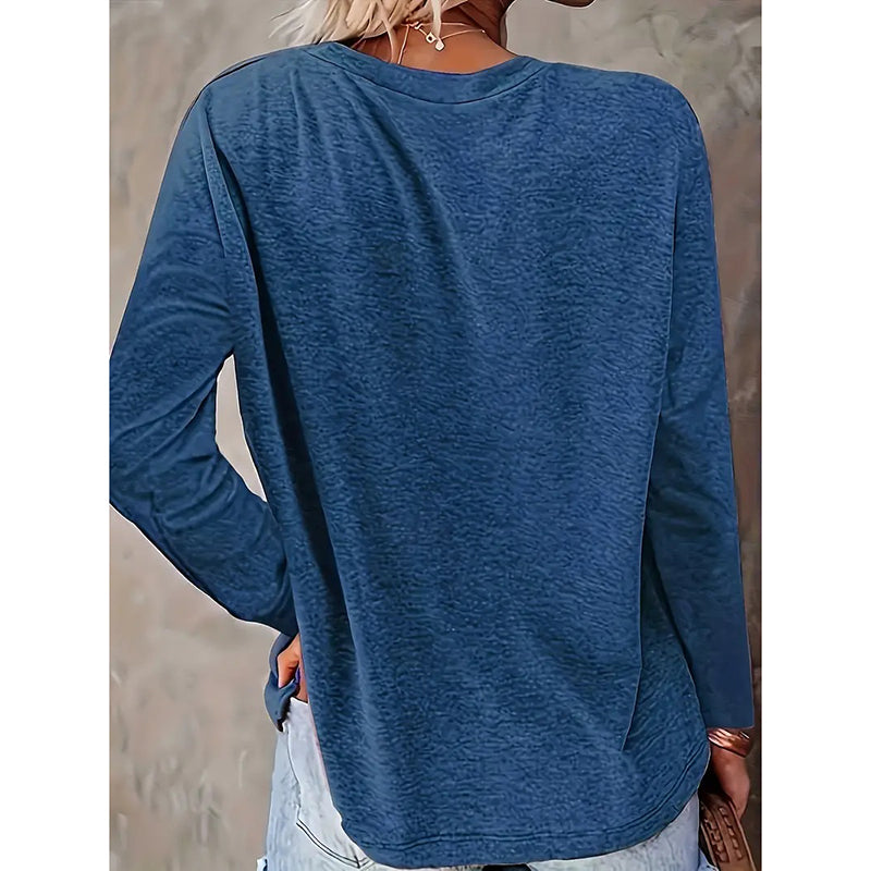 Women's Dog & Letter Print Crew Neck Sweatshirt, Casual Long Sleeve T-Shirt For Spring & Fall