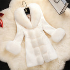 High-end Female Rabbit Fur Coat In The Long Section Of The Oversized Fox Fur Collar Coat New Fur