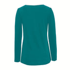 Women's Long Sleeve Tunic Tops Casual T-Shirt Fall Work Fashion 2025, Everyday Basic Wear