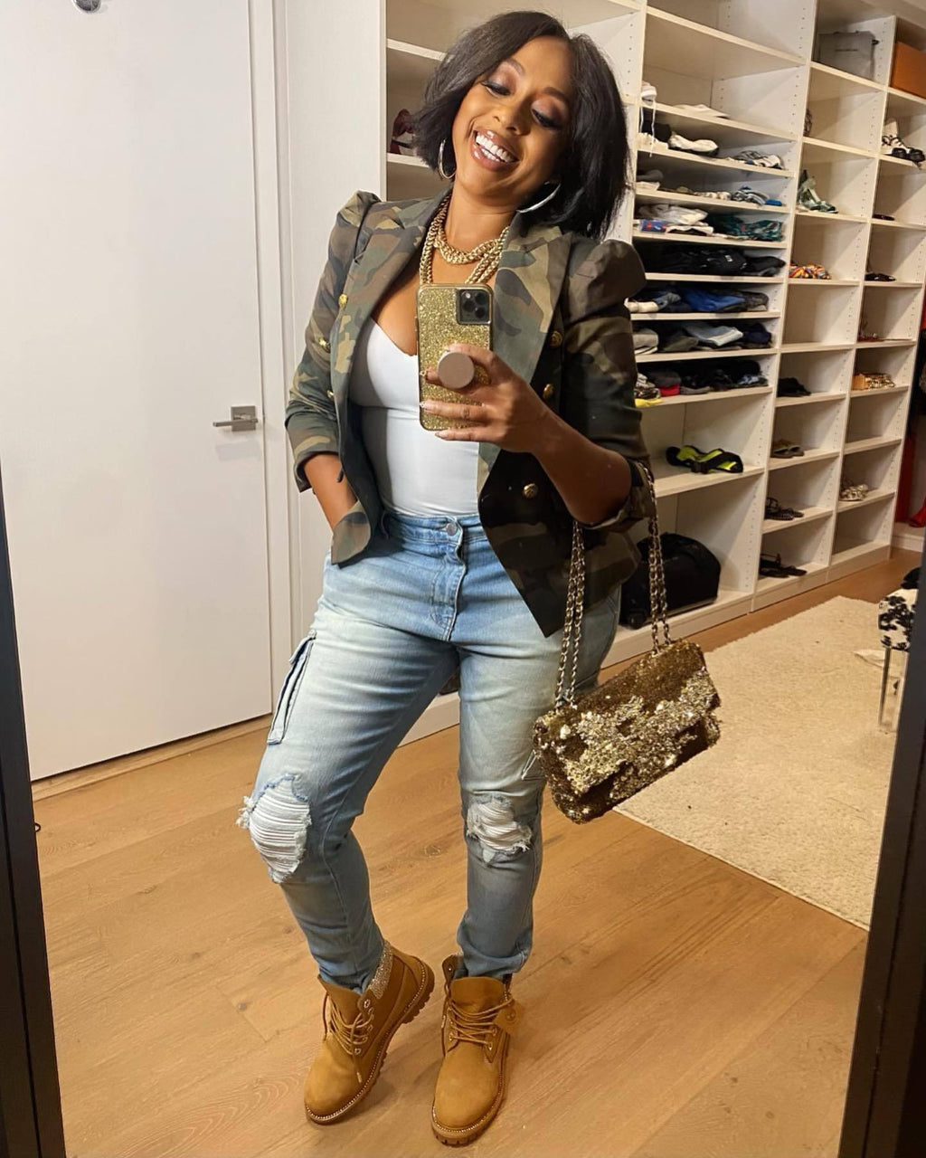 Elegant Women's Camo Print Jacket - Chic Double-Breasted, Long Sleeve Outerwear With Flap Pockets, Polyester, Perfect For Spring-Fall, Cute Jacket Amazon Does Not Sell