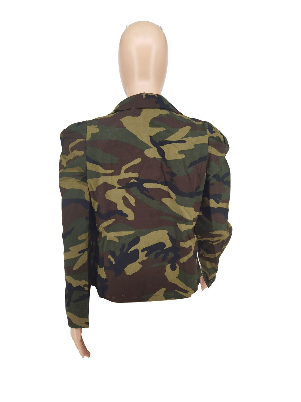 Elegant Women's Camo Print Jacket - Chic Double-Breasted, Long Sleeve Outerwear With Flap Pockets, Polyester, Perfect For Spring-Fall, Cute Jacket Amazon Does Not Sell
