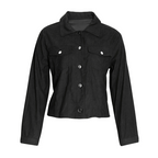 Women's Corduroy Long Sleeve Jacket - Casual Button-Up Coat With Flap Pockets, Fall & Spring Fashion Outerwear