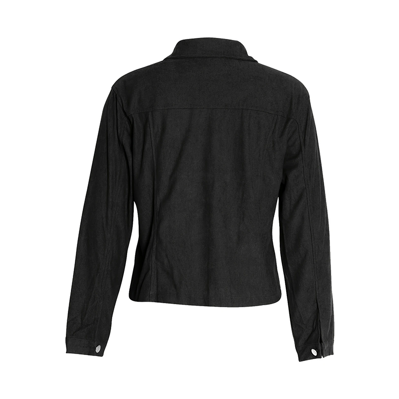 Women's Corduroy Long Sleeve Jacket - Casual Button-Up Coat With Flap Pockets, Fall & Spring Fashion Outerwear