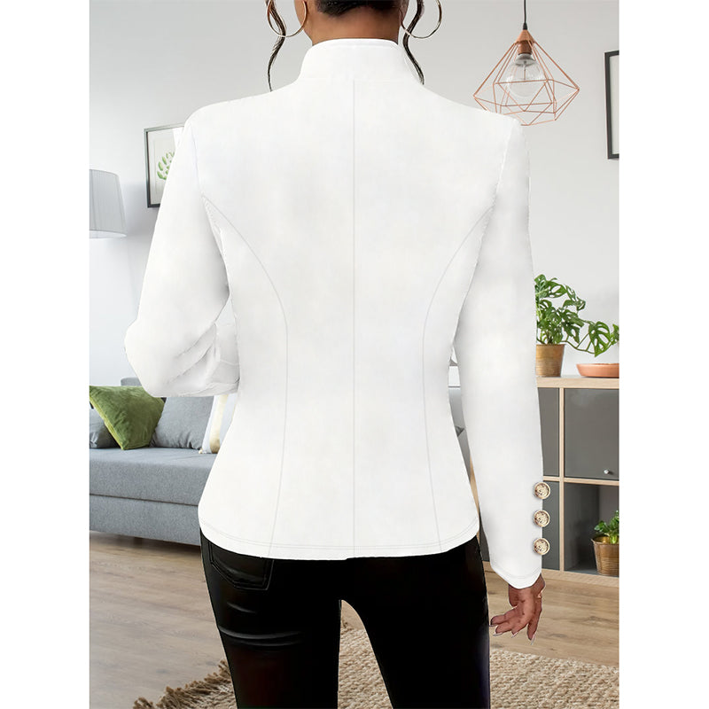 Women Casual Blazers Long Sleeve Business Outerwear Slim Fitting Single Breasted Jacket
