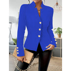 Women Casual Blazers Long Sleeve Business Outerwear Slim Fitting Single Breasted Jacket