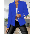 Women Casual Blazers Long Sleeve Business Outerwear Slim Fitting Single Breasted Jacket