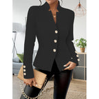 Women Casual Blazers Long Sleeve Business Outerwear Slim Fitting Single Breasted Jacket
