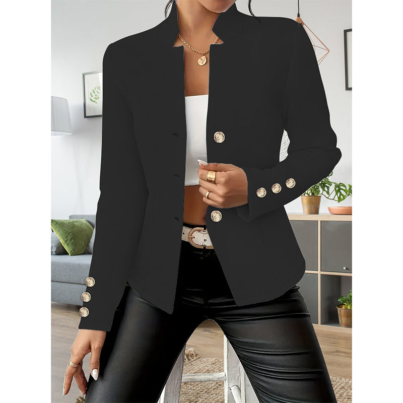 Women Casual Blazers Long Sleeve Business Outerwear Slim Fitting Single Breasted Jacket