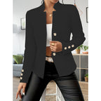 Women Casual Blazers Long Sleeve Business Outerwear Slim Fitting Single Breasted Jacket