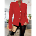 Women Casual Blazers Long Sleeve Business Outerwear Slim Fitting Single Breasted Jacket