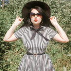 Striped button vintage dress