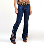 Sculpt Your Curves With Our Butt-Lifting Bootcut Jeans Our Mid-Rise Bootcut Features Intricate Statement Embroidery Down The Leg And On The Pockets. Perfect Vaquera Vibe Forbidden Platform - Temu