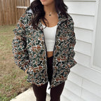 Women's Camouflage Print Long Sleeve Hooded Jacket With Zipper & Pockets - Streetwear Fashion Coat For Spring&Fall