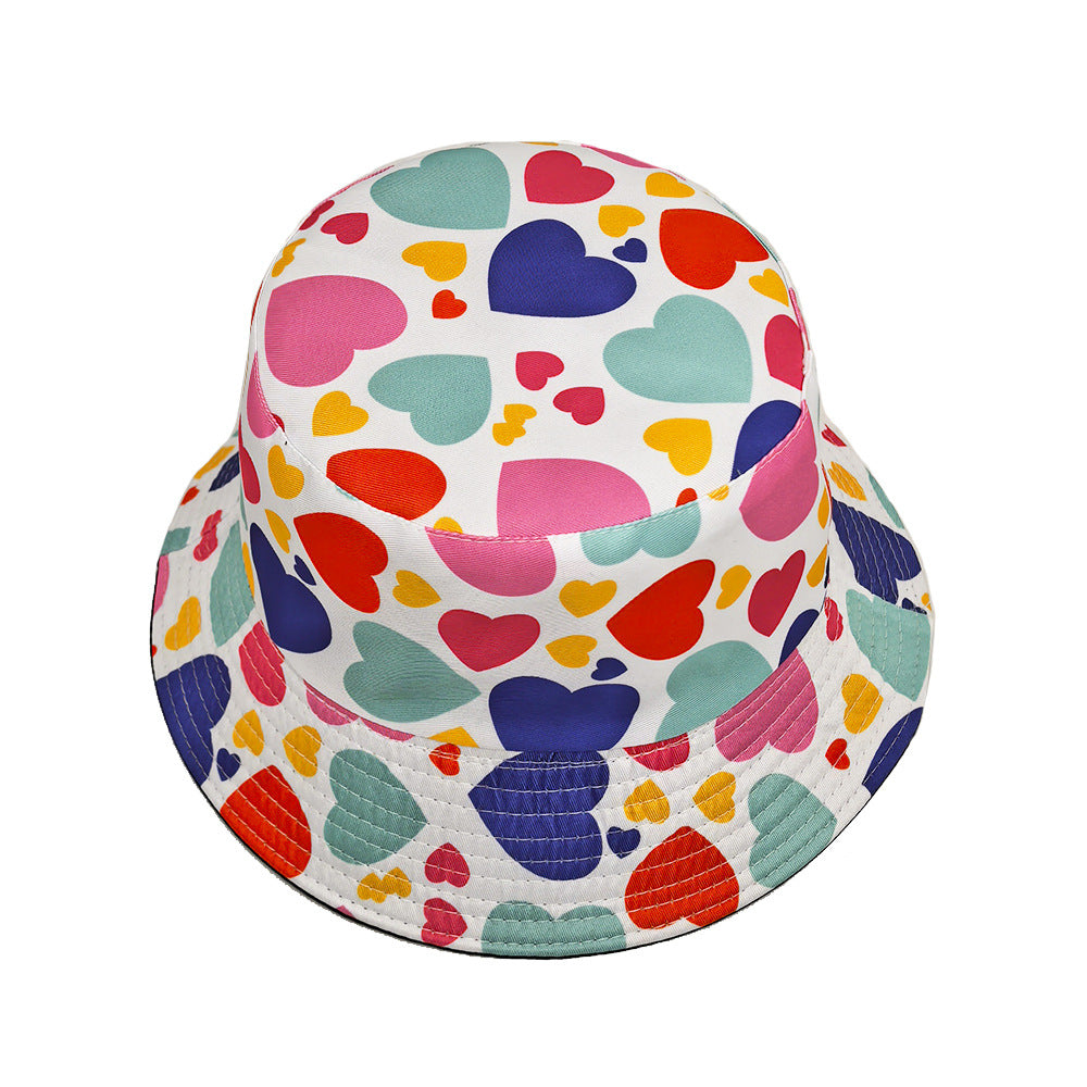 Love Pattern Bucket Hat Women's European And American Valentine's Day Printing