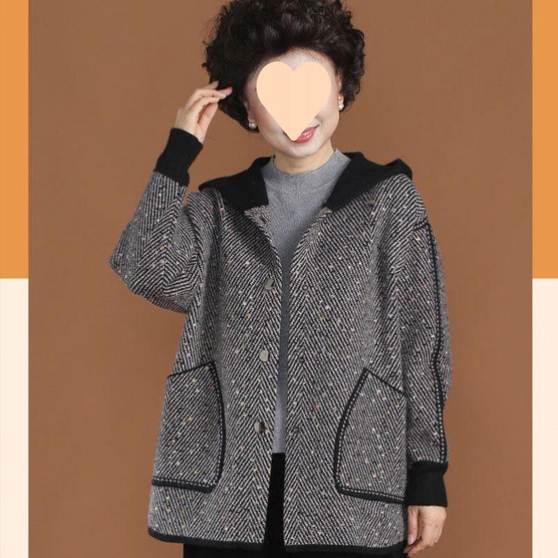 Middle-aged And Elderly Women Spring And Autumn Short Coat Plus Size Western Style Thin Top