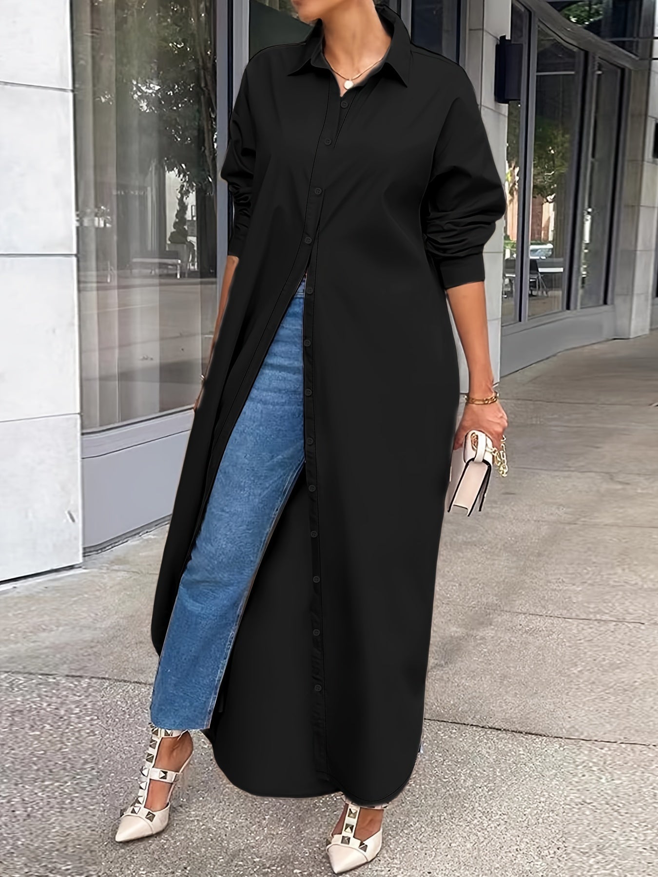 Long-sleeved Casual Shirts And Dresses With Multiple Wear Methods.