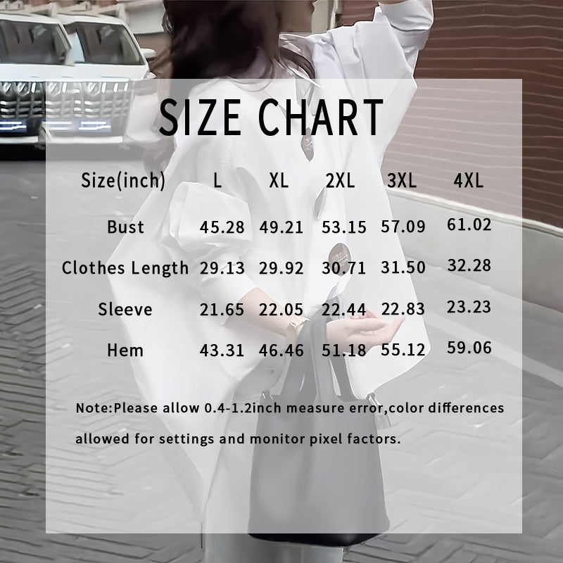 Women's Long Sleeve Button Down Shirt - Oversized Loose Fit Business Blouse Trendy Fall Casual Work Top