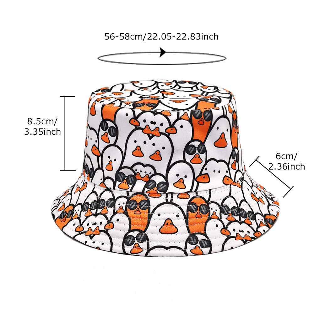 Cute Duck Bucket Hat Women's Japanese Trendy All-matching