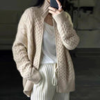 Women's Fashion Loose High Collar Short Knitted Cardigan