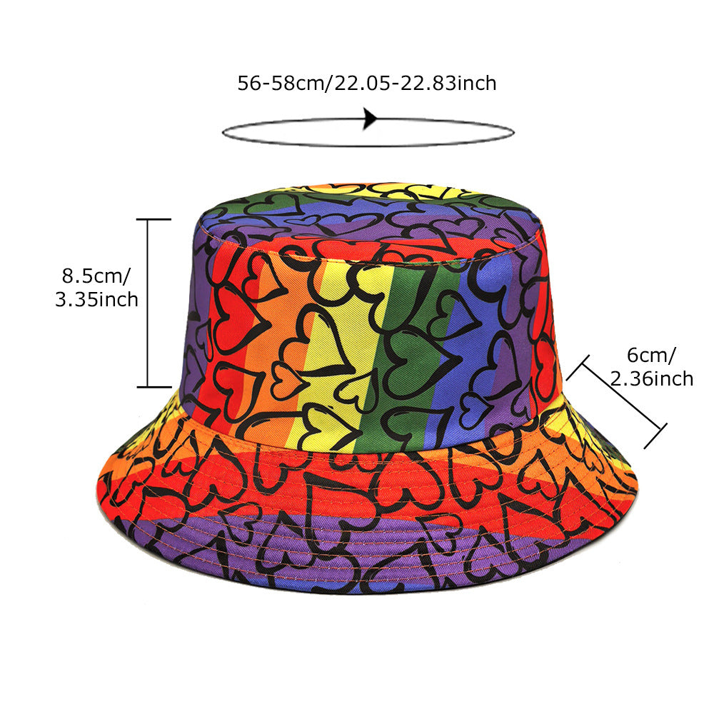 Love Color Matching Pattern Printing Bucket Hat