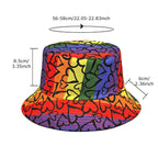 Love Color Matching Pattern Printing Bucket Hat